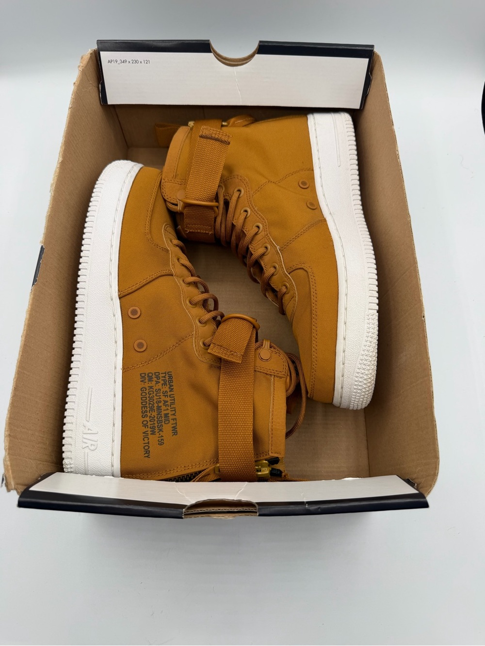 Nike SF Air Force 1 Mid Sneakers 917753-700 Desert Ochre Authentic 2017 Men’s 9 - Picture 15 of 15